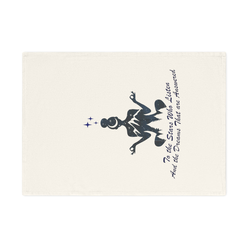 Cotton Tea Towel — “To the Stars Who Listen” Meditation Design
