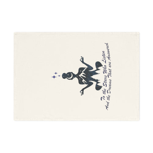 Cotton Tea Towel — “To the Stars Who Listen” Meditation Design