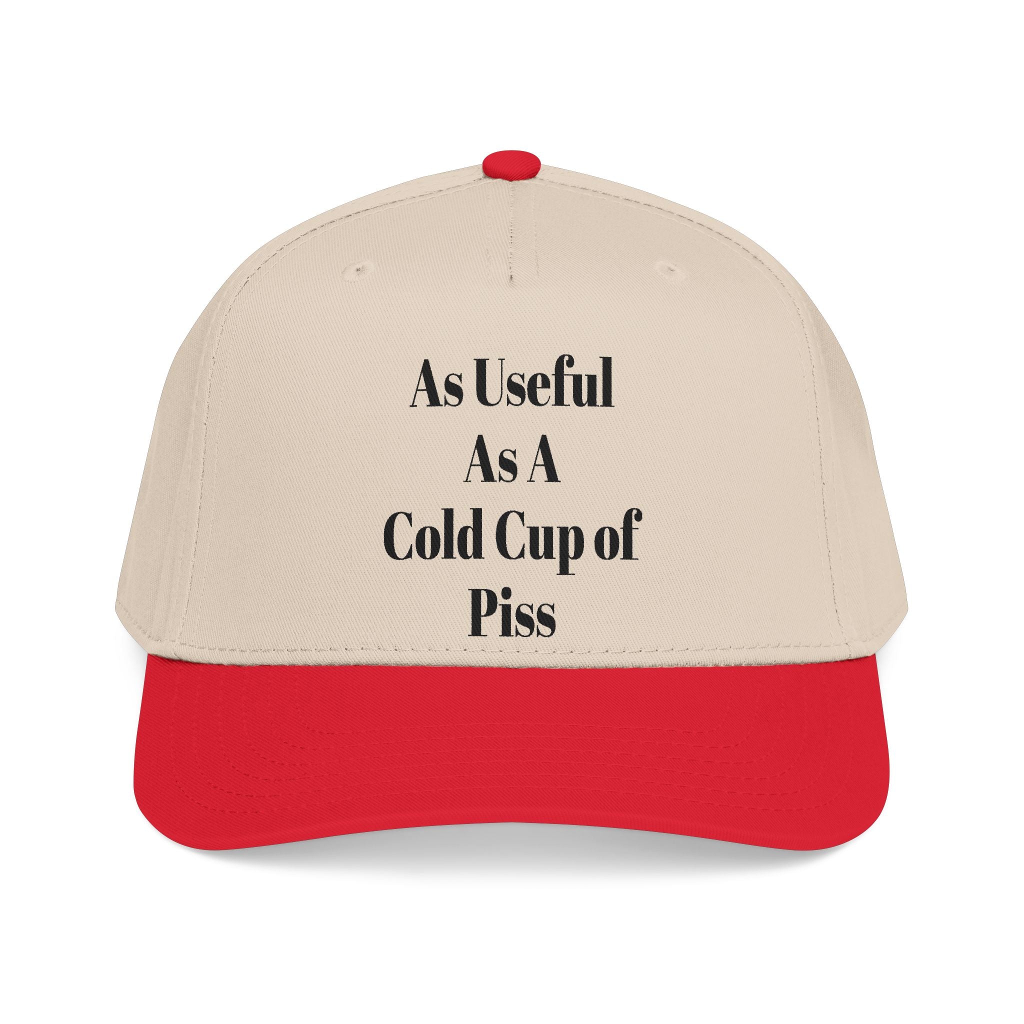 Snarky one liner mid profile baseball cap. “The Pat Hat”