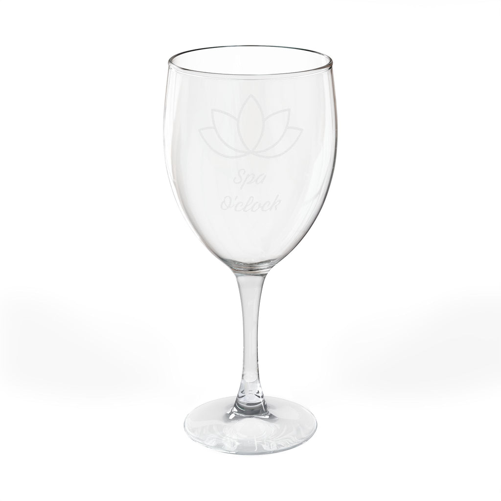 Engraved 'Spa O'Clock' 10.5oz Wine Glass — Relaxation Gift