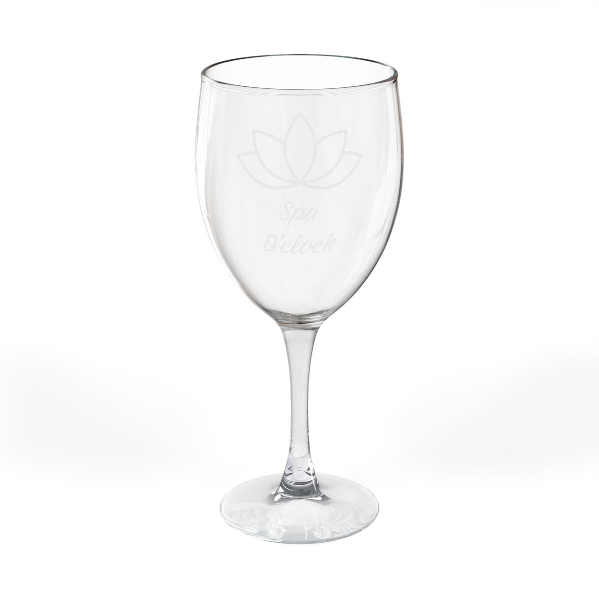 Engraved 'Spa O'Clock' 10.5oz Wine Glass — Relaxation Gift