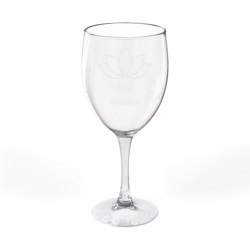 Engraved 'Spa O'Clock' 10.5oz Wine Glass — Relaxation Gift