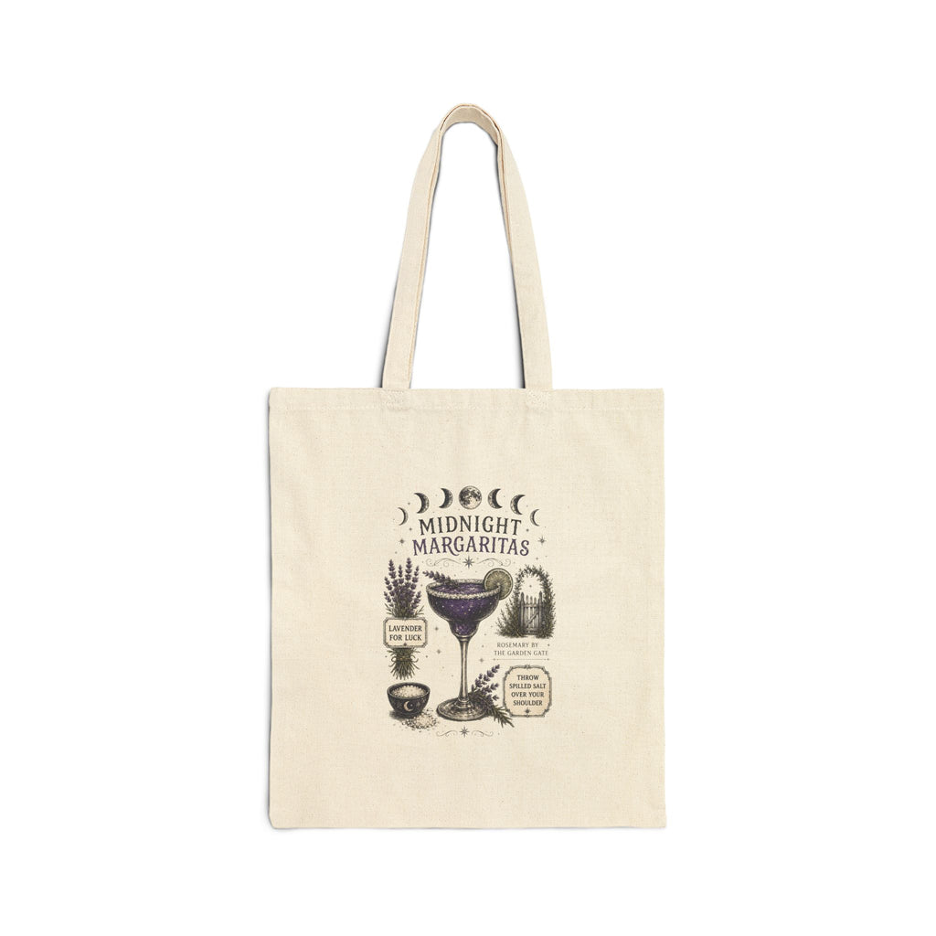 Midnight Margaritas Cotton Tote — Boho Nightlife Cocktail Bag