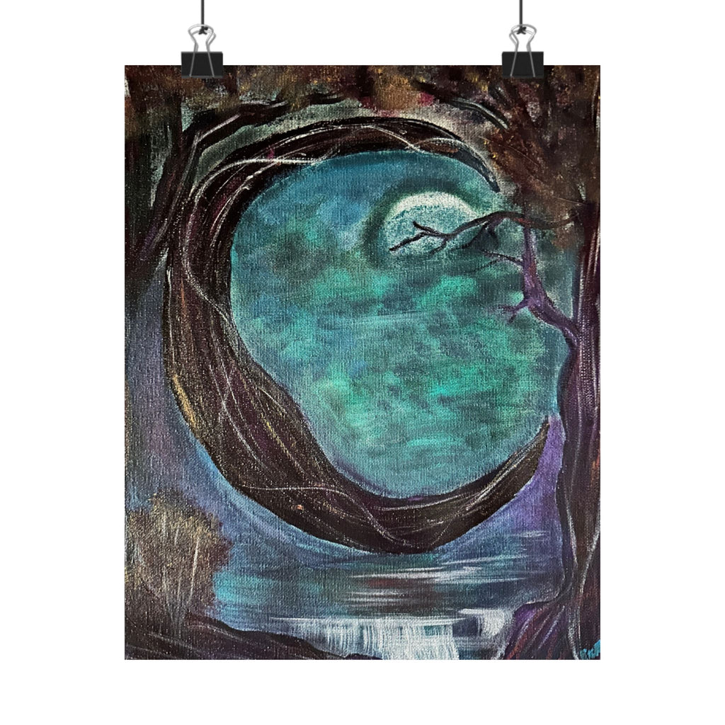 Full Moon Faerie Canvas Print — Matte Vertical Poster