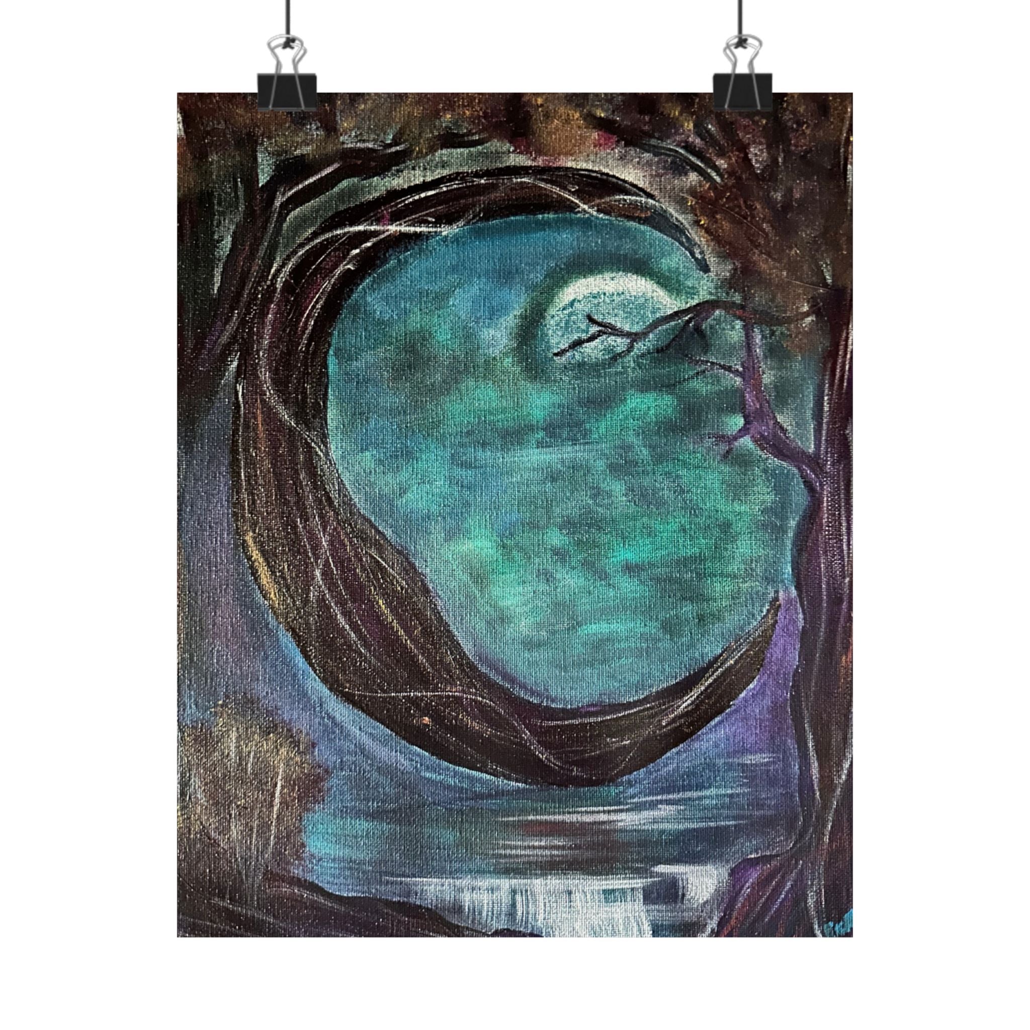 Full Moon Faerie Canvas Print — Matte Vertical Poster