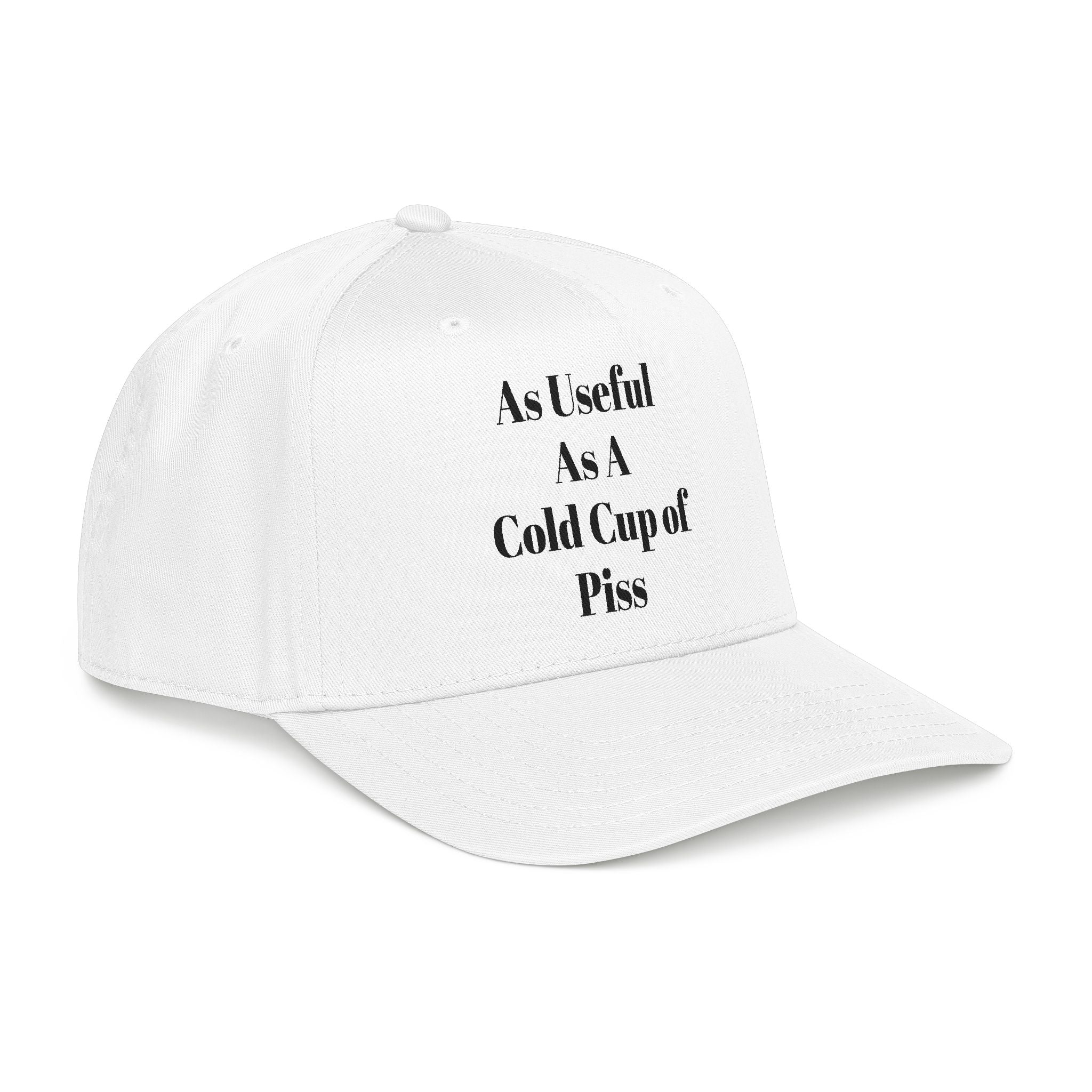 Snarky one liner mid profile baseball cap. “The Pat Hat”