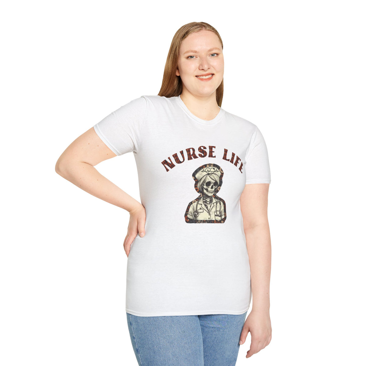 Nurse Life Skull T-Shirt — Vintage Camouflage Nurse Graphic Tee