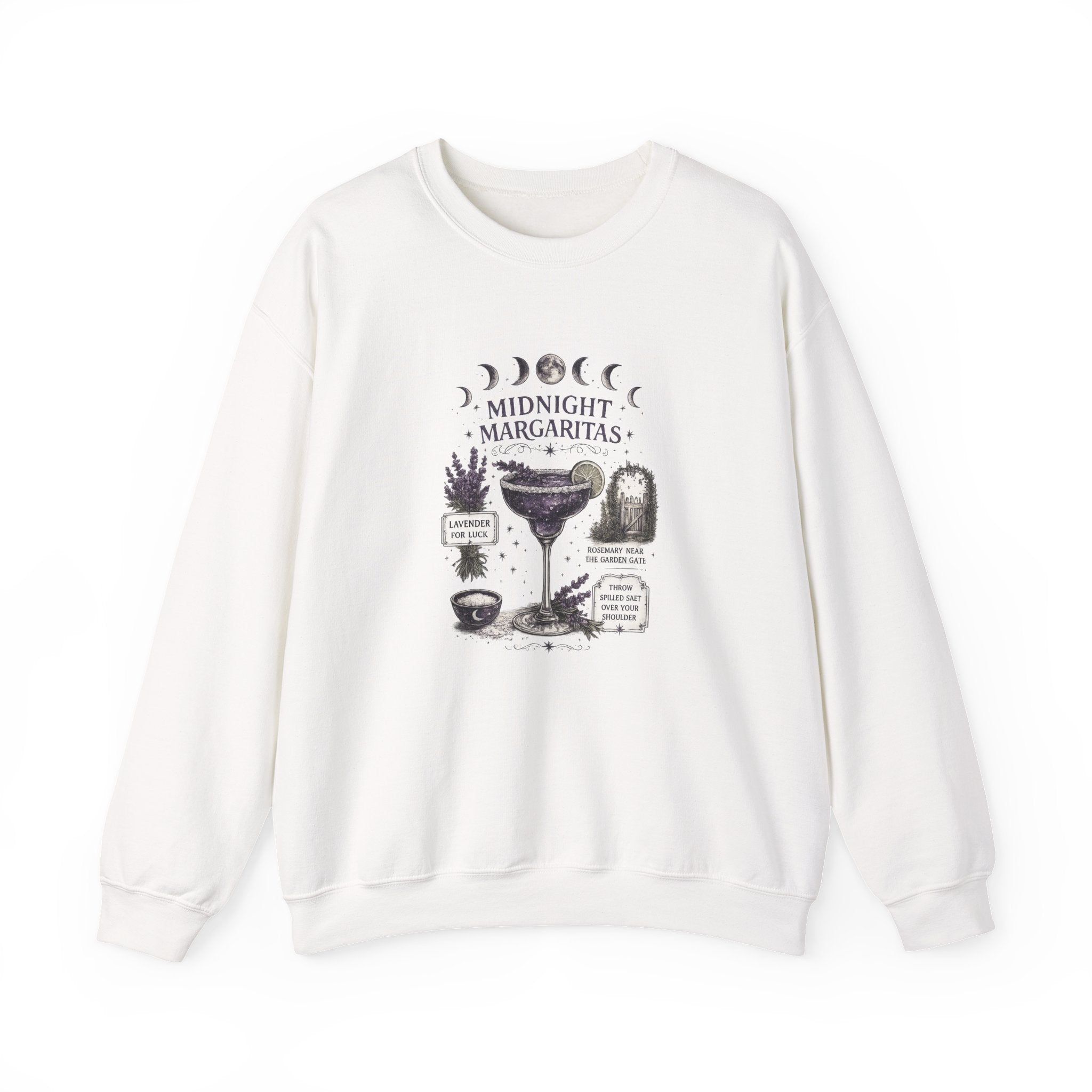 Midnight Margaritas Crewneck Sweatshirt — Cocktail Recipe Graphic Pullover