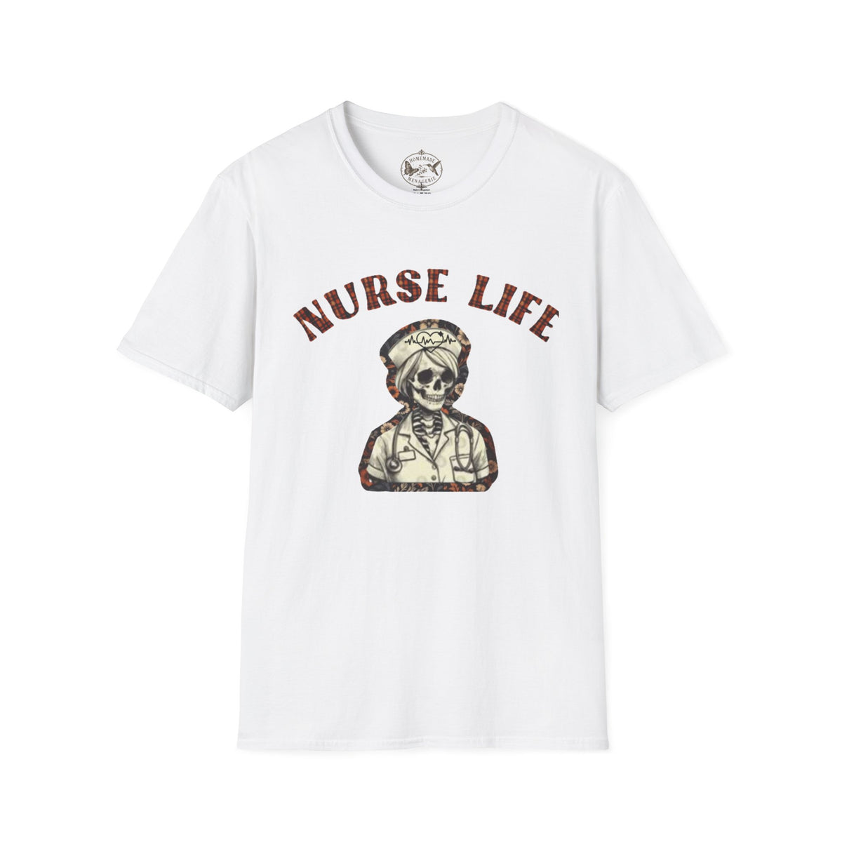 Nurse Life Skull T-Shirt — Vintage Camouflage Nurse Graphic Tee