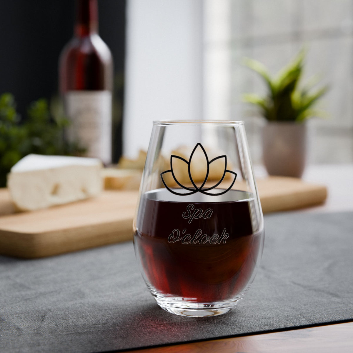 Spa O'clock Stemless Wine Glass – 11.75 oz Relaxation Glassware