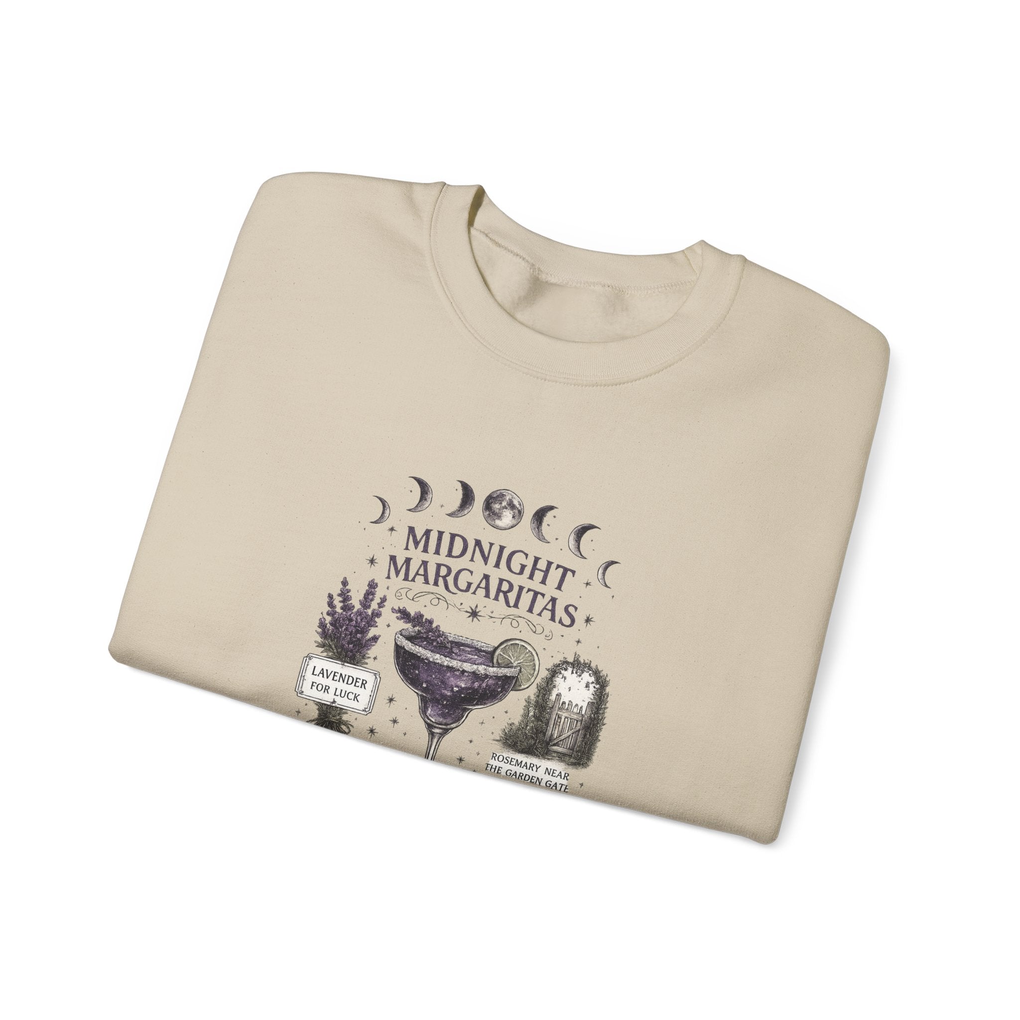 Midnight Margaritas Crewneck Sweatshirt — Cocktail Recipe Graphic Pullover
