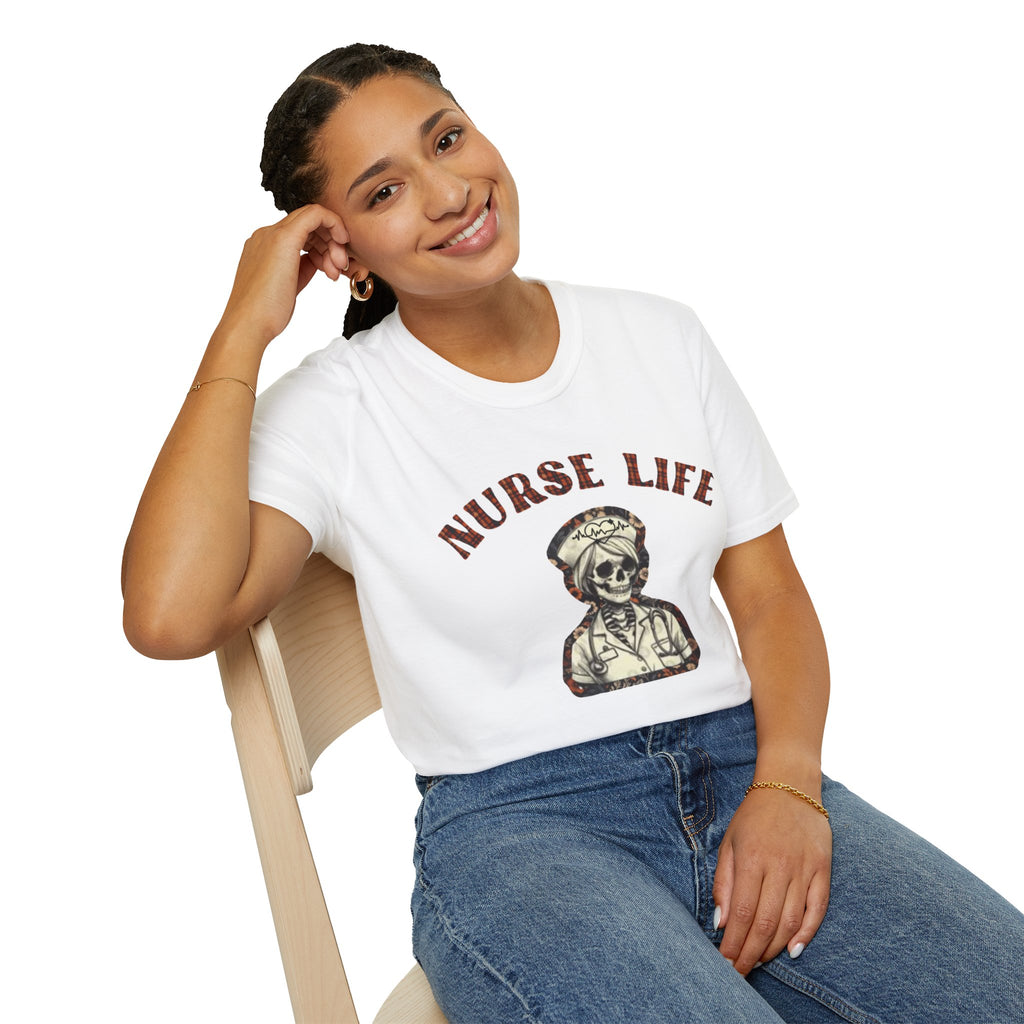 Nurse Life Skull T-Shirt — Vintage Camouflage Nurse Graphic Tee