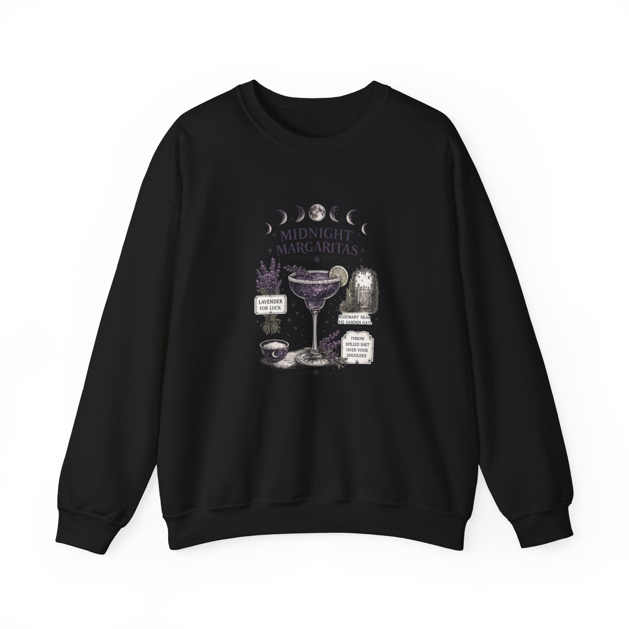 Midnight Margaritas Crewneck Sweatshirt — Cocktail Recipe Graphic Pullover