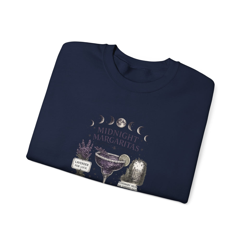 Midnight Margaritas Crewneck Sweatshirt — Cocktail Recipe Graphic Pullover