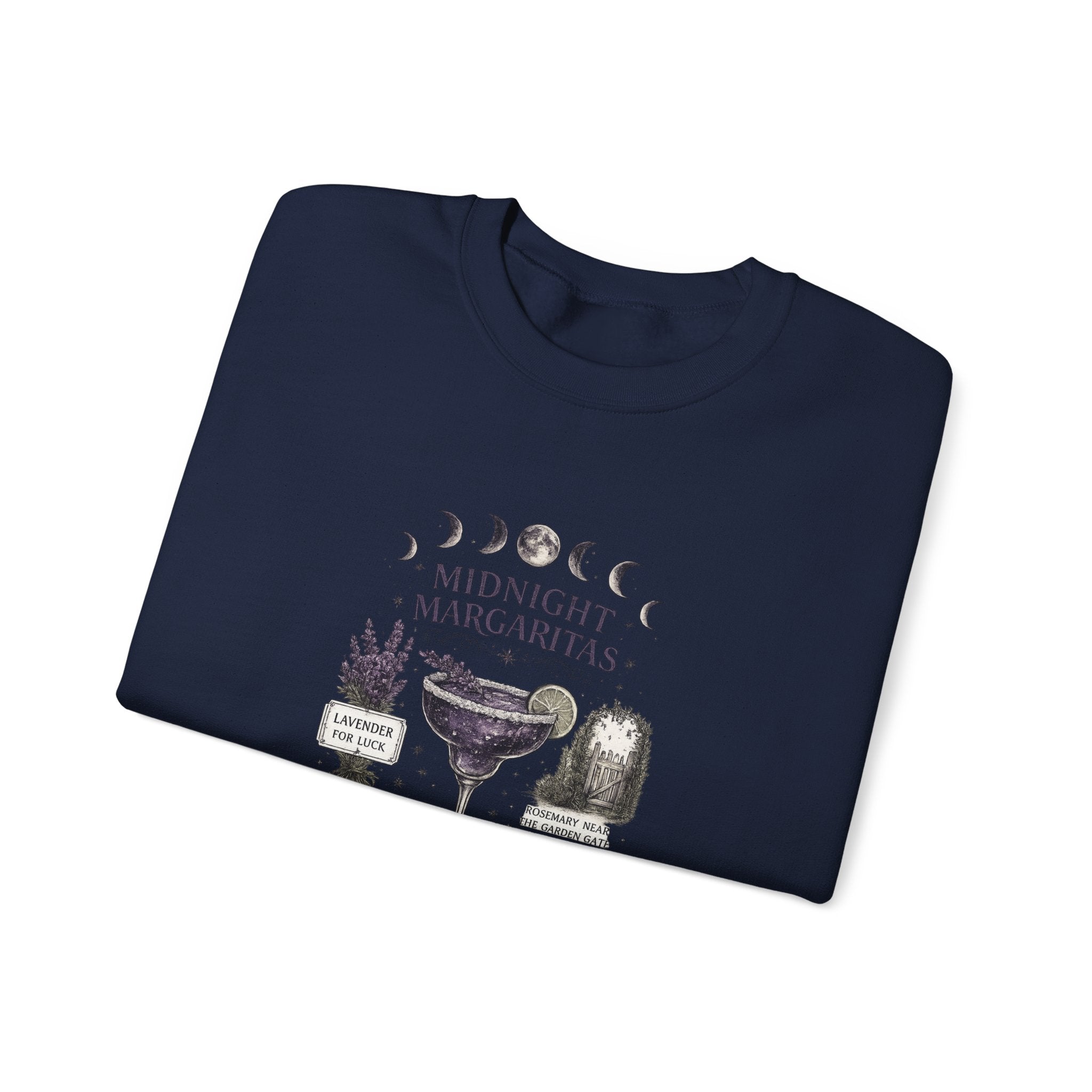 Midnight Margaritas Crewneck Sweatshirt — Cocktail Recipe Graphic Pullover