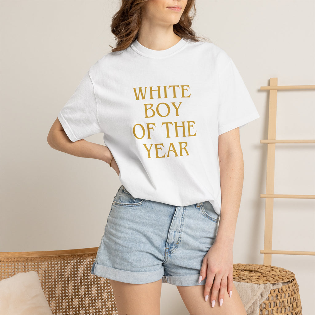 White Boy of the Year T-Shirt | Text Graphic Tee-AKA The Eli Shirt