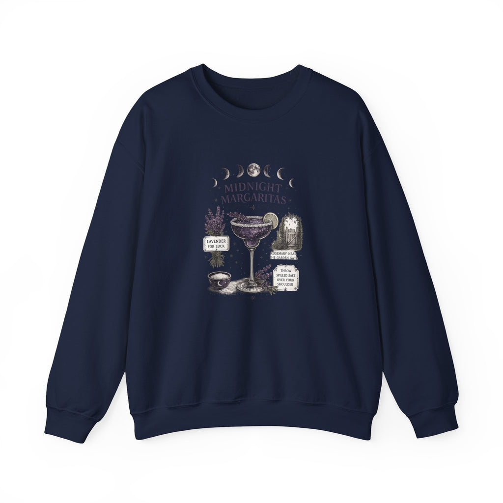 Midnight Margaritas Crewneck Sweatshirt — Cocktail Recipe Graphic Pullover