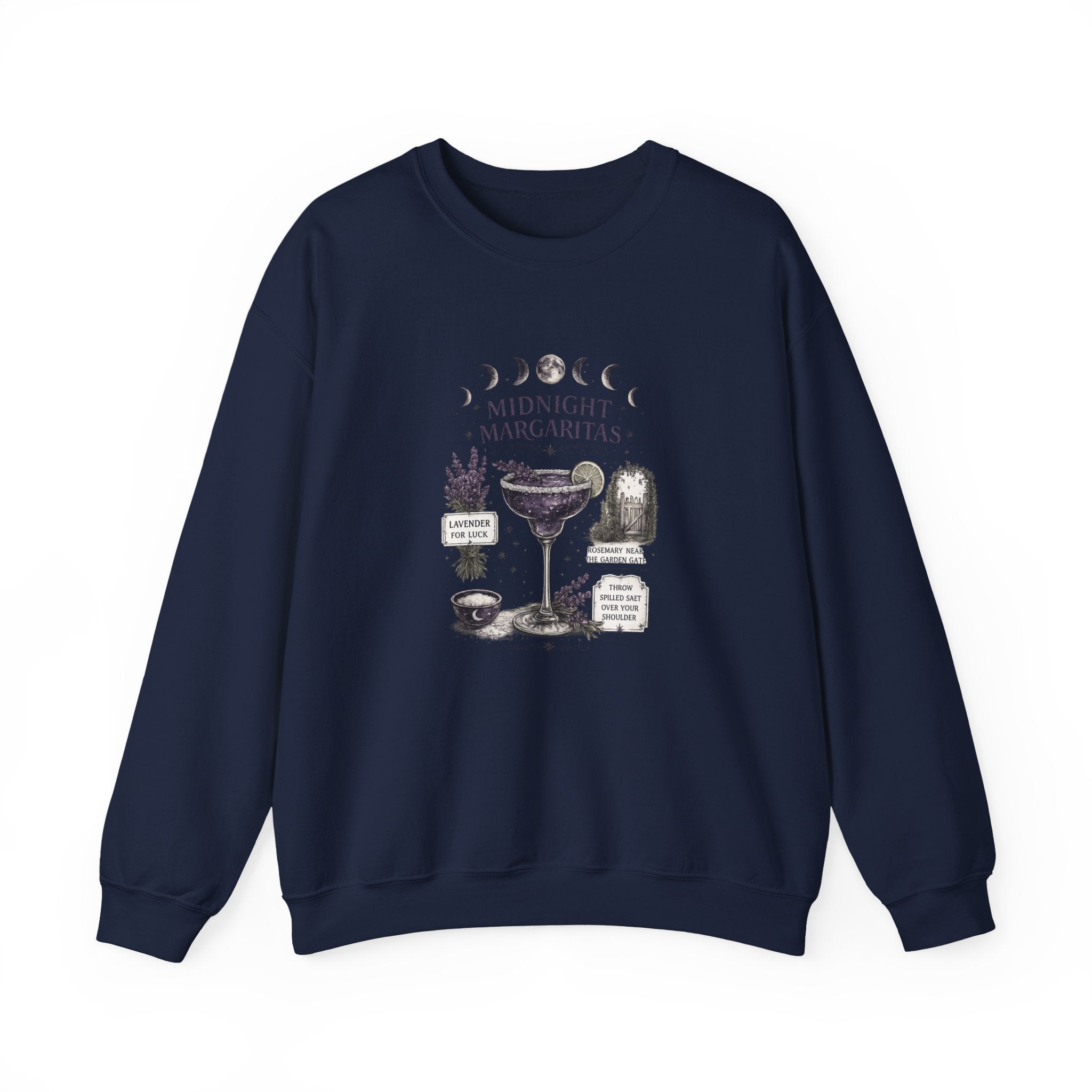 Midnight Margaritas Crewneck Sweatshirt — Cocktail Recipe Graphic Pullover
