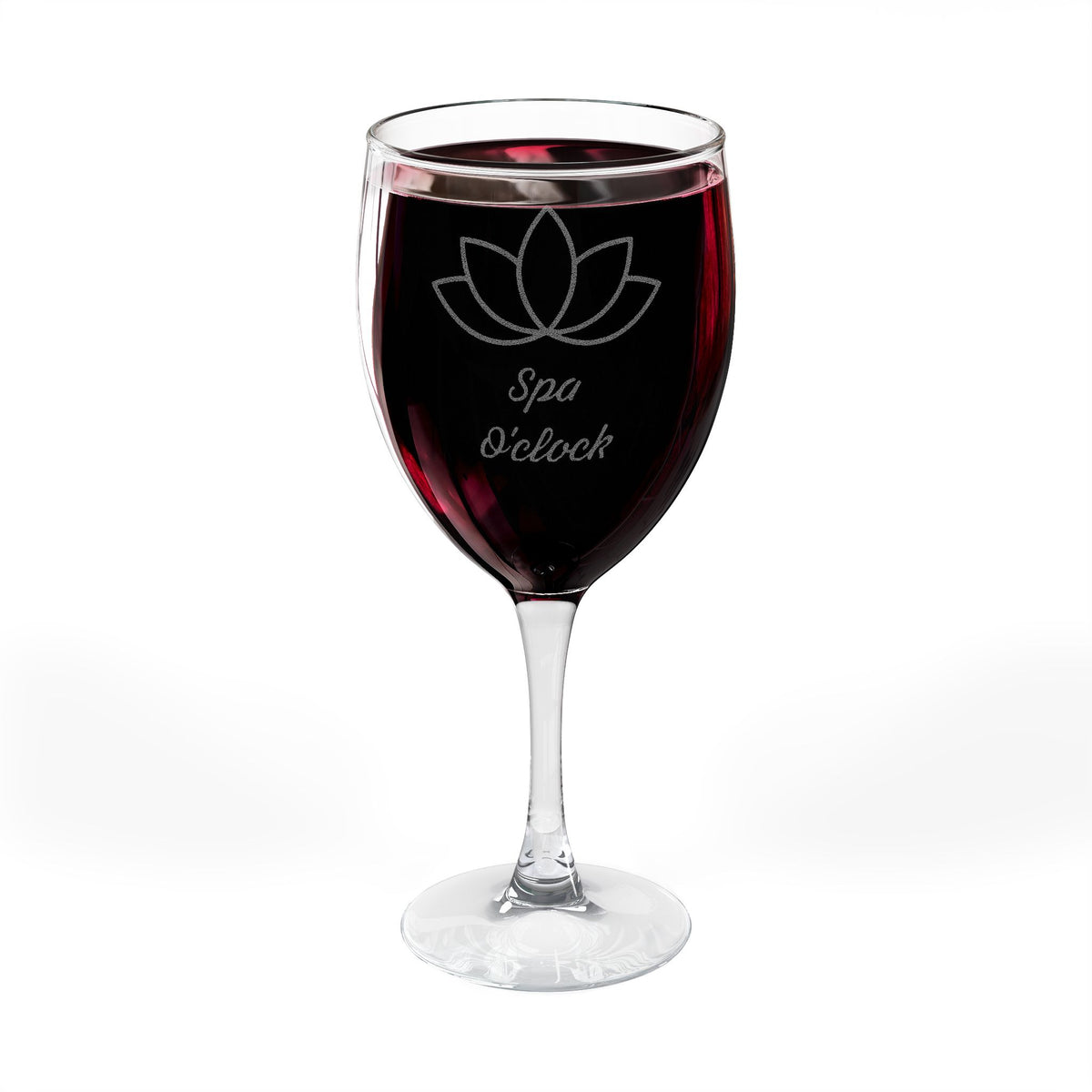 Engraved 'Spa O'Clock' 10.5oz Wine Glass — Relaxation Gift