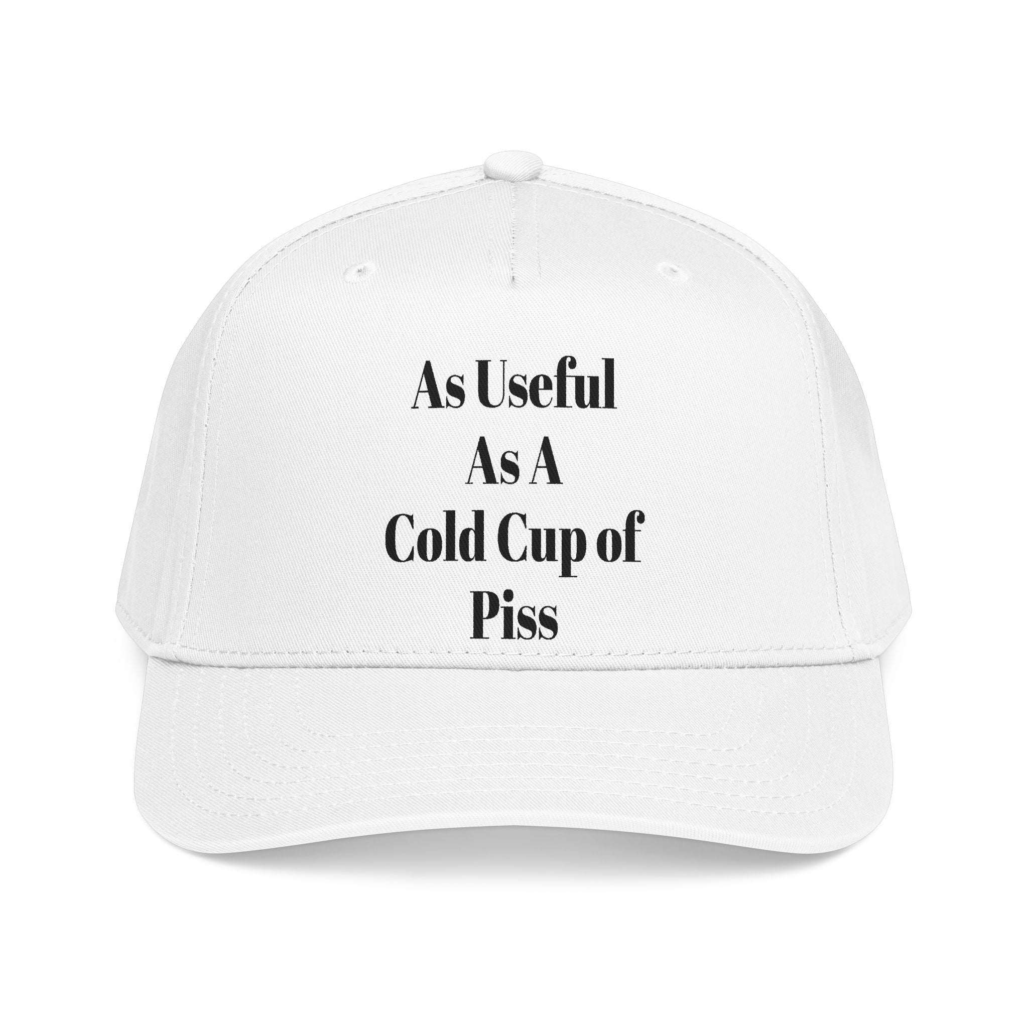 Snarky one liner mid profile baseball cap. “The Pat Hat”