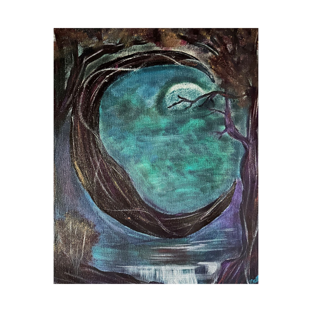 Full Moon Faerie Canvas Print — Matte Vertical Poster