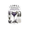 Midnight Margaritas Kiss-Cut Sticker — Lunar Cocktail Illustration with Lavender & Rosemary