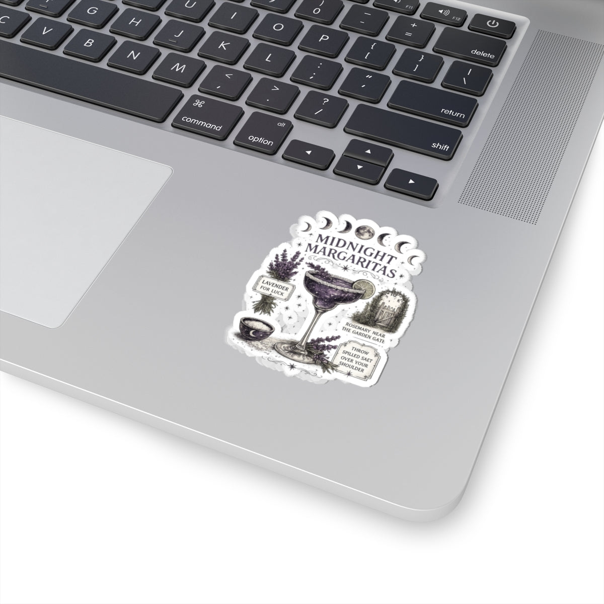 Midnight Margaritas Kiss-Cut Sticker — Lunar Cocktail Illustration with Lavender & Rosemary