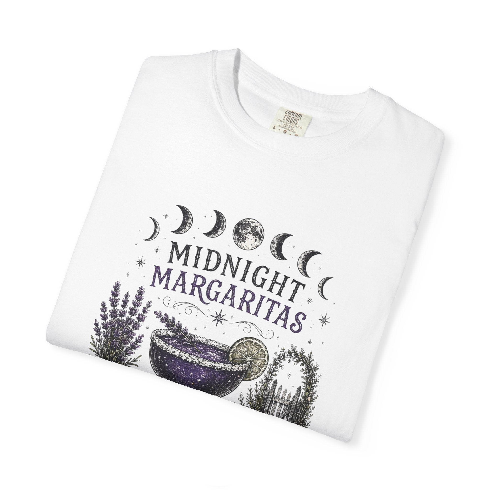 Midnight Margaritas T‑Shirt — Lavender & Cactus Cocktail Graphic Tee