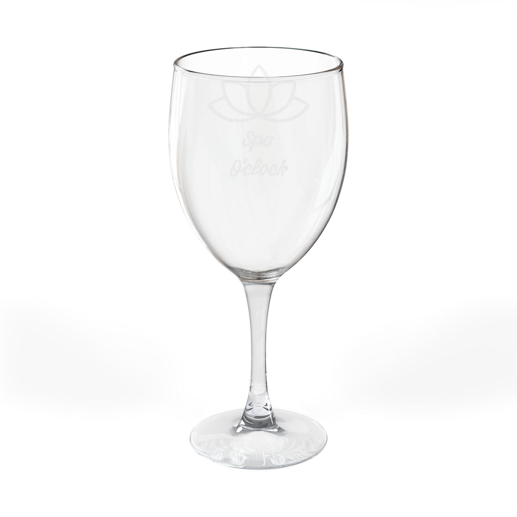 Engraved 'Spa O'Clock' 10.5oz Wine Glass — Relaxation Gift