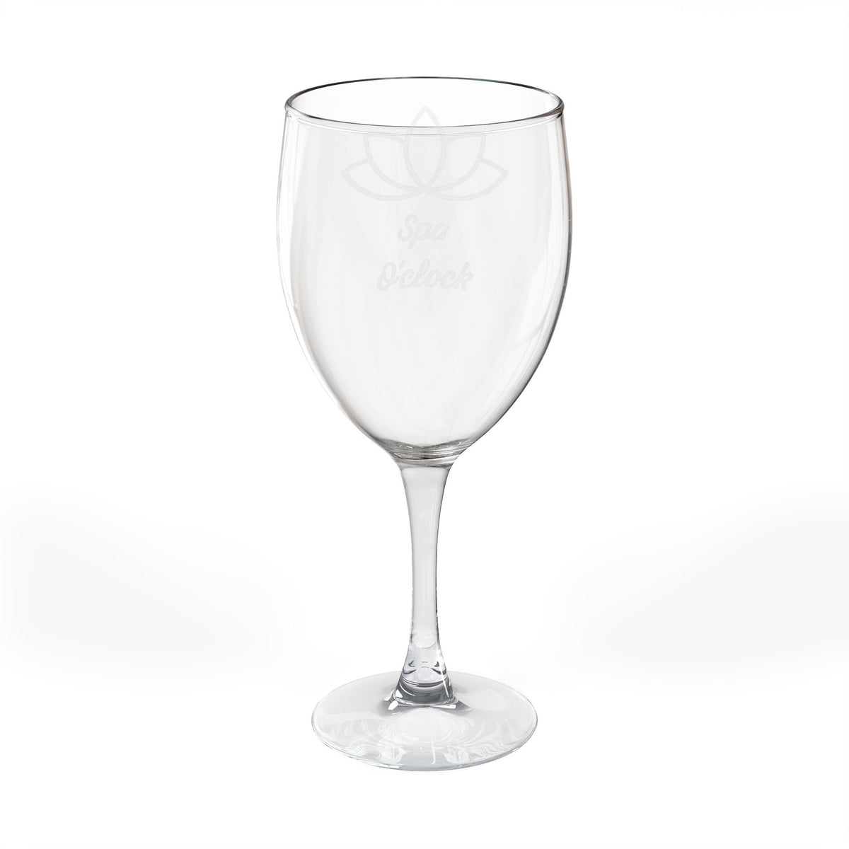 Engraved 'Spa O'Clock' 10.5oz Wine Glass — Relaxation Gift