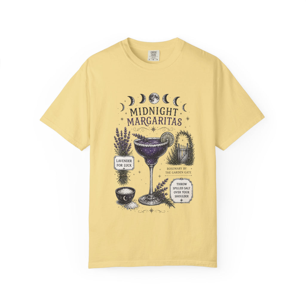 Midnight Margaritas T‑Shirt — Lavender & Cactus Cocktail Graphic Tee