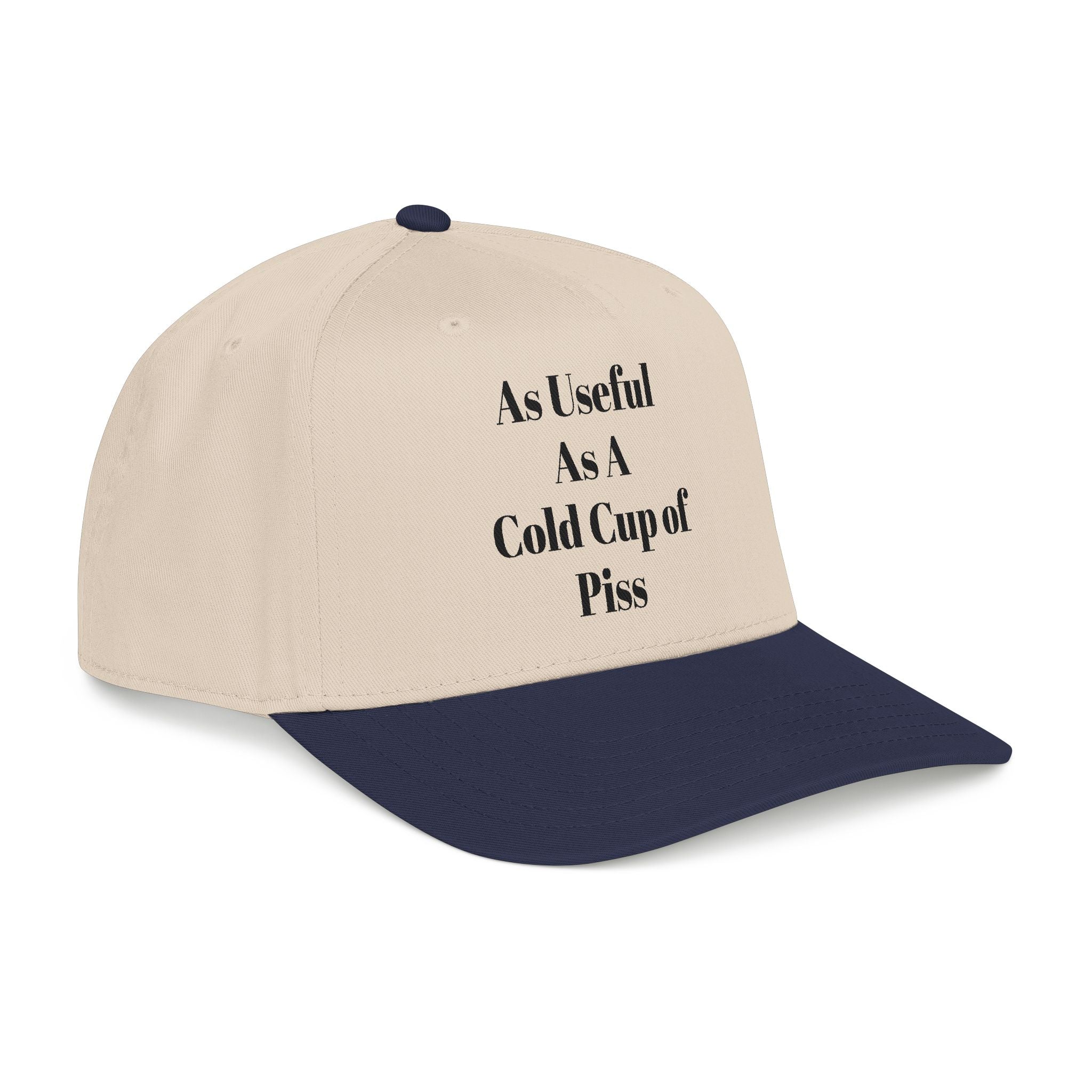 Snarky one liner mid profile baseball cap. “The Pat Hat”