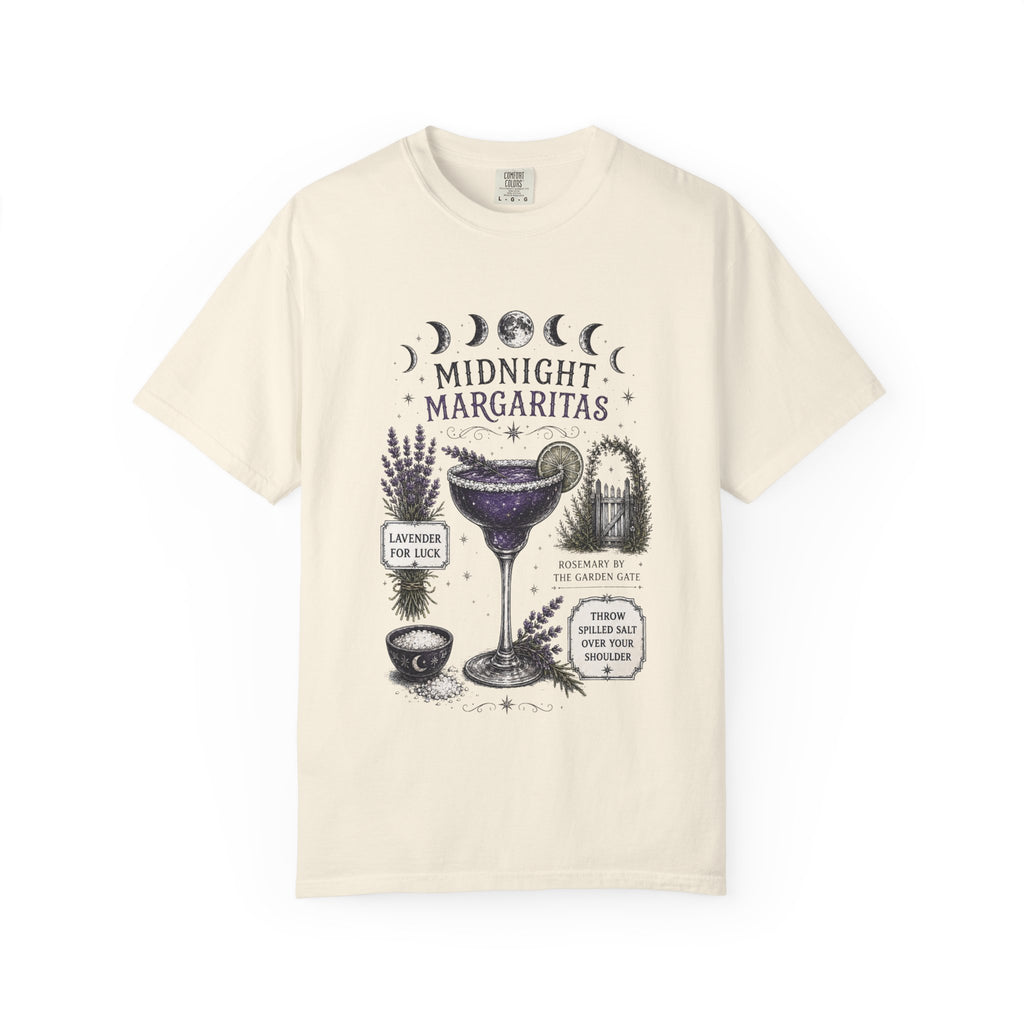 Midnight Margaritas T‑Shirt — Lavender & Cactus Cocktail Graphic Tee