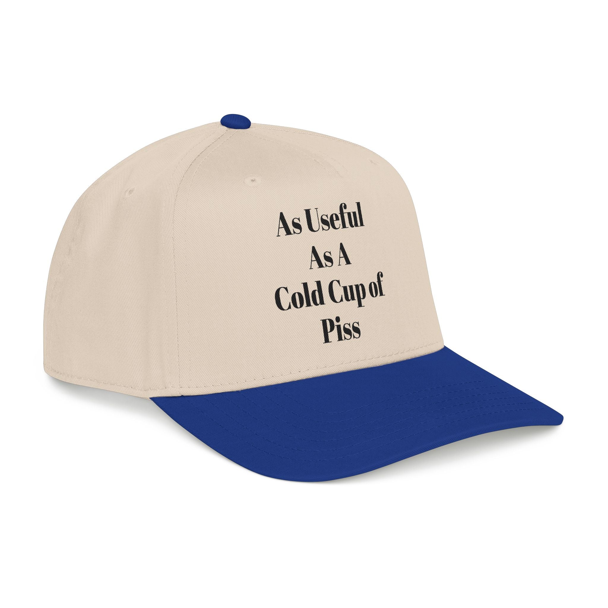 Snarky one liner mid profile baseball cap. “The Pat Hat”