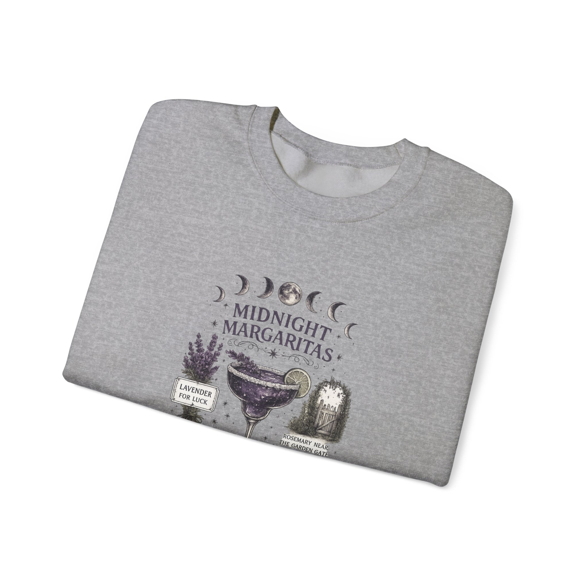 Midnight Margaritas Crewneck Sweatshirt — Cocktail Recipe Graphic Pullover