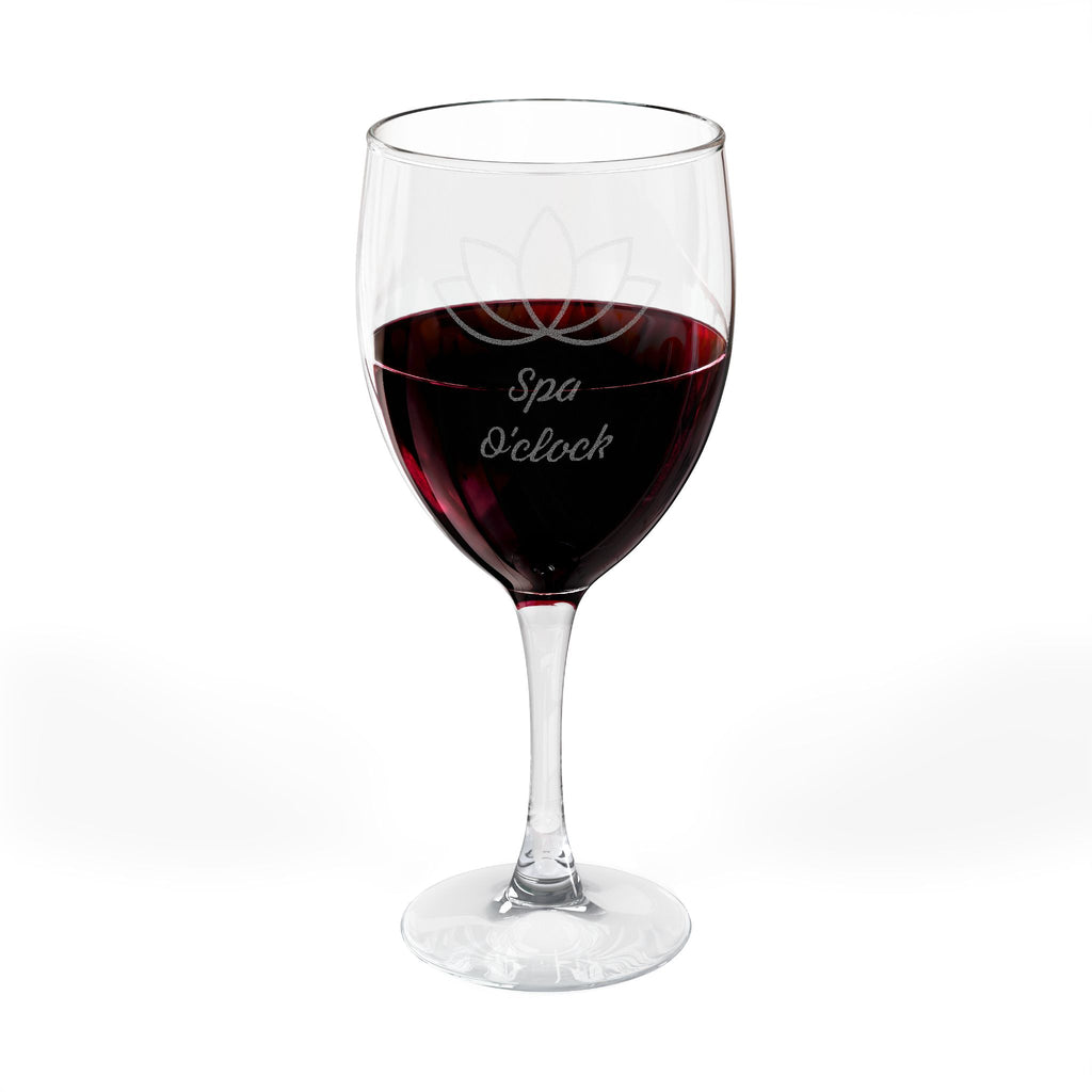Engraved 'Spa O'Clock' 10.5oz Wine Glass — Relaxation Gift