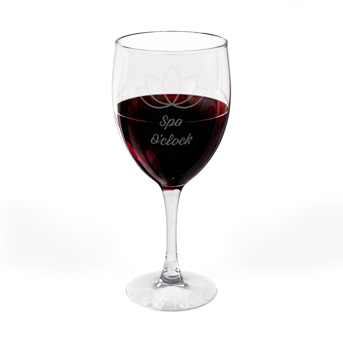 Engraved 'Spa O'Clock' 10.5oz Wine Glass — Relaxation Gift