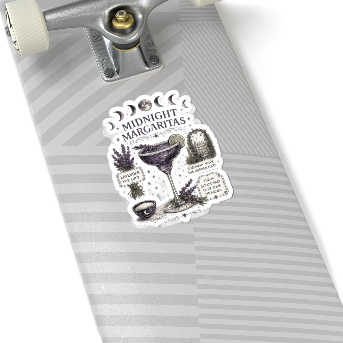 Midnight Margaritas Kiss-Cut Sticker — Lunar Cocktail Illustration with Lavender & Rosemary