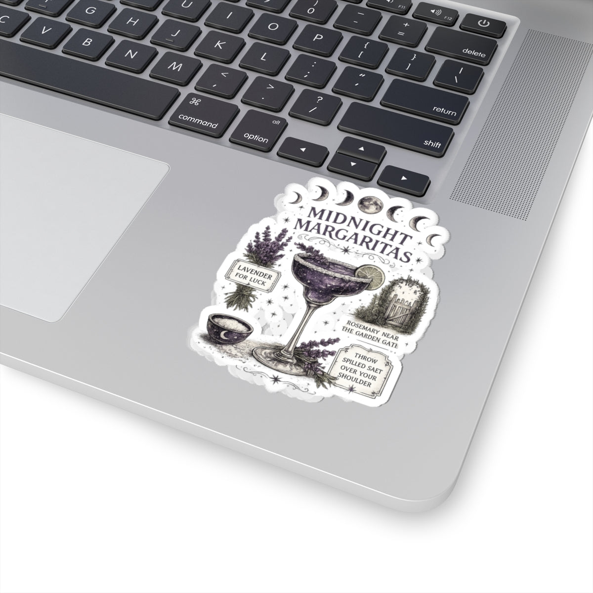 Midnight Margaritas Kiss-Cut Sticker — Lunar Cocktail Illustration with Lavender & Rosemary
