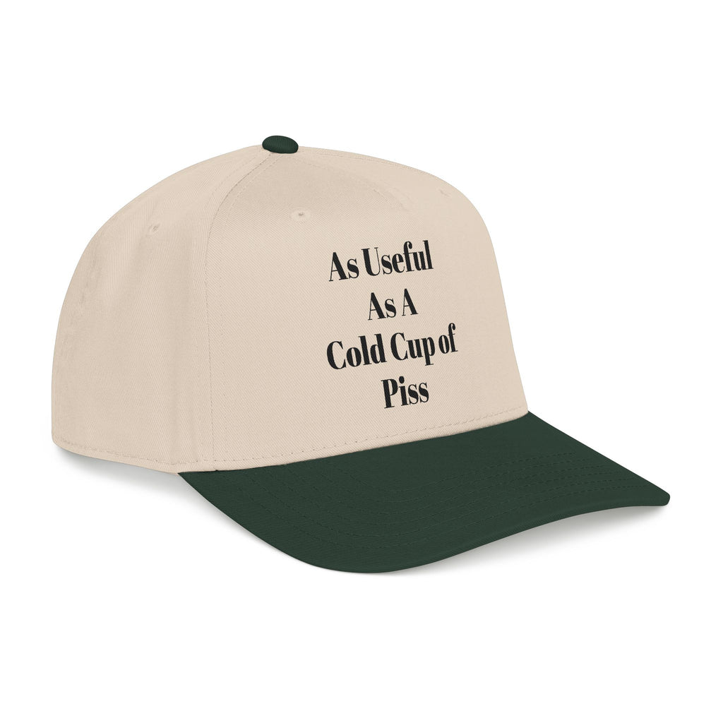 Snarky one liner mid profile baseball cap. “The Pat Hat”