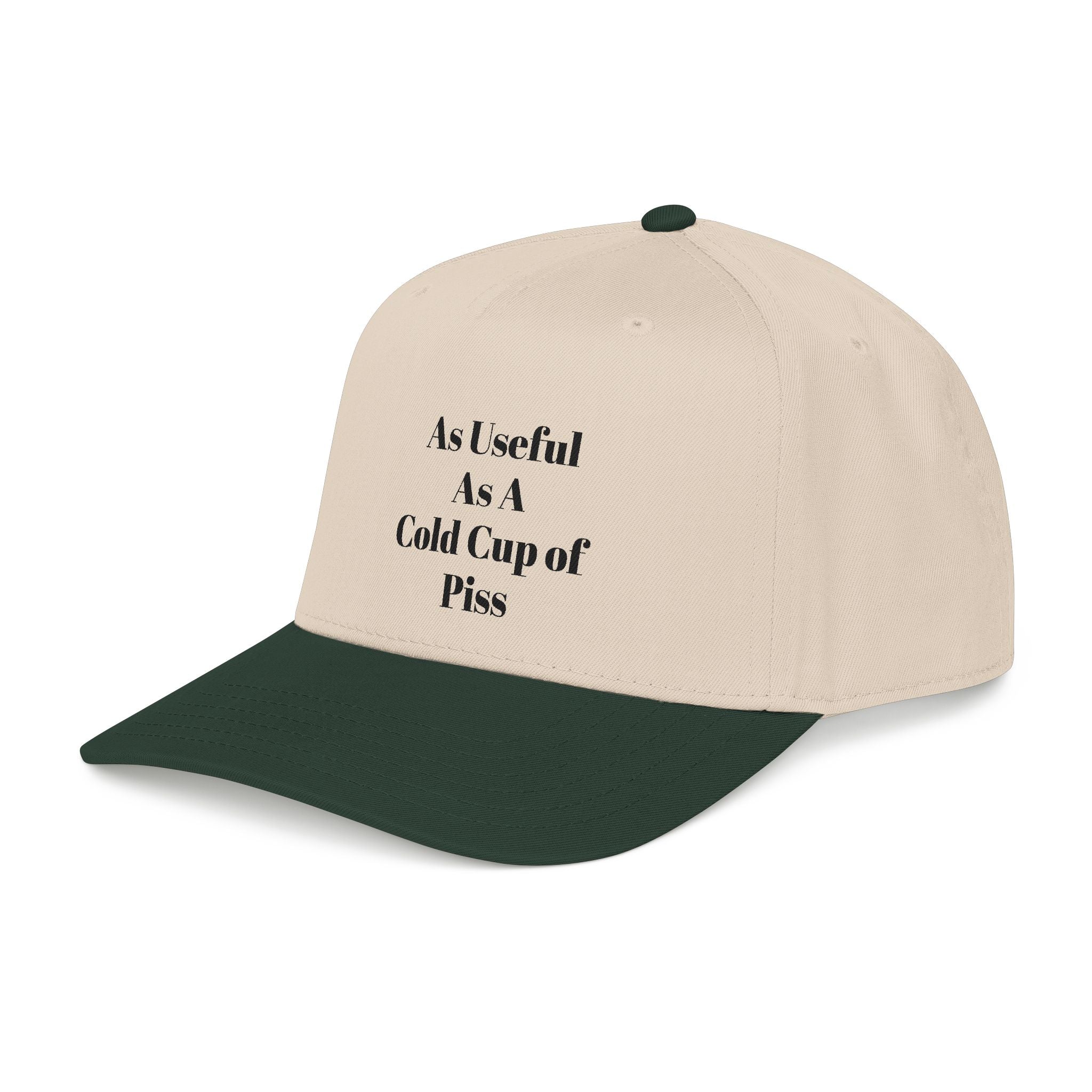 Snarky one liner mid profile baseball cap. “The Pat Hat”