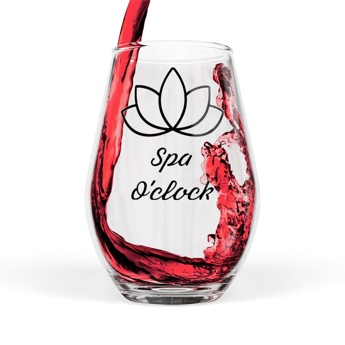 Spa O'clock Stemless Wine Glass – 11.75 oz Relaxation Glassware