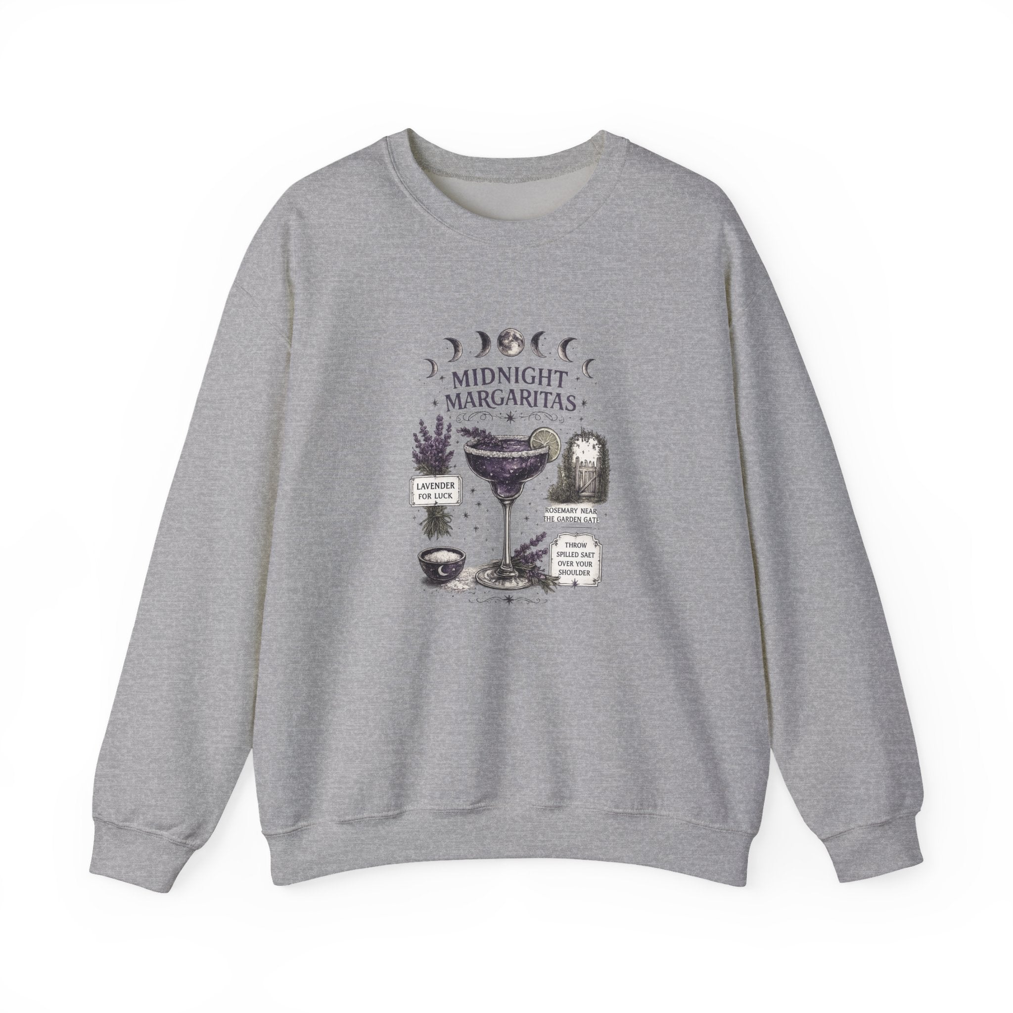 Midnight Margaritas Crewneck Sweatshirt — Cocktail Recipe Graphic Pullover
