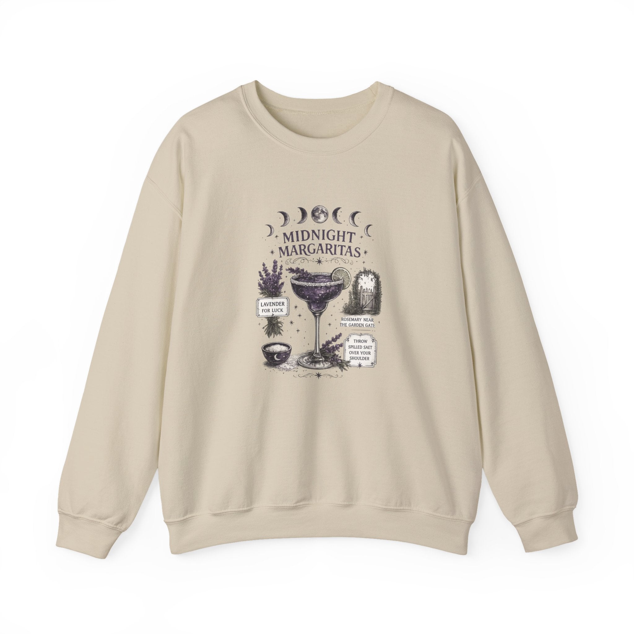 Midnight Margaritas Crewneck Sweatshirt — Cocktail Recipe Graphic Pullover