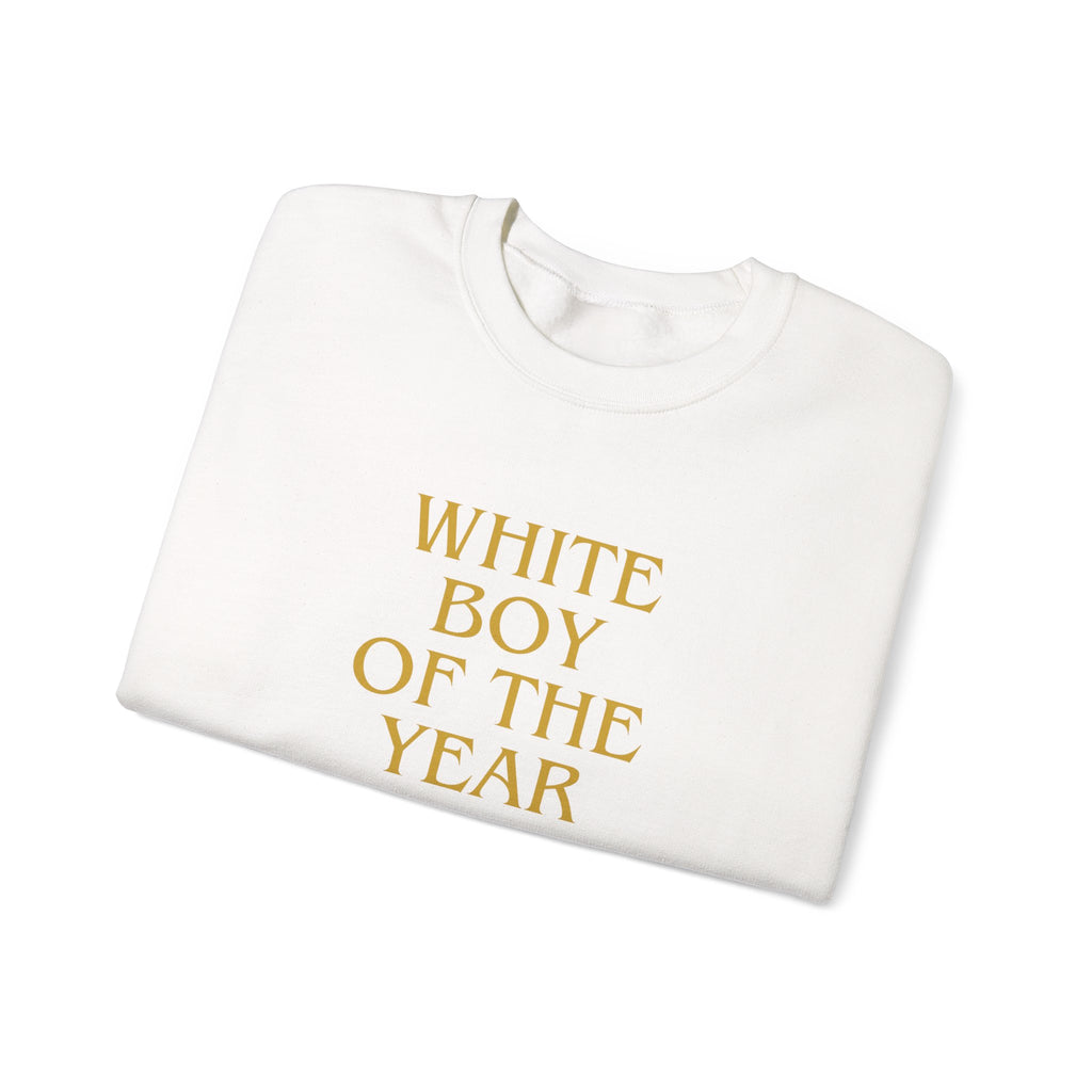 White Boy of the Year Sweatshirt | Text Graphic Crewneck-AKA The Eli Shirt