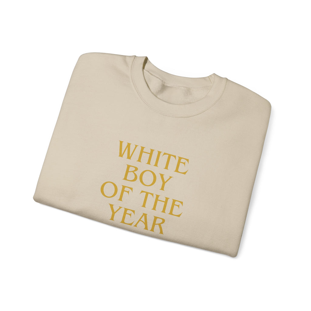White Boy of the Year Sweatshirt | Text Graphic Crewneck-AKA The Eli Shirt