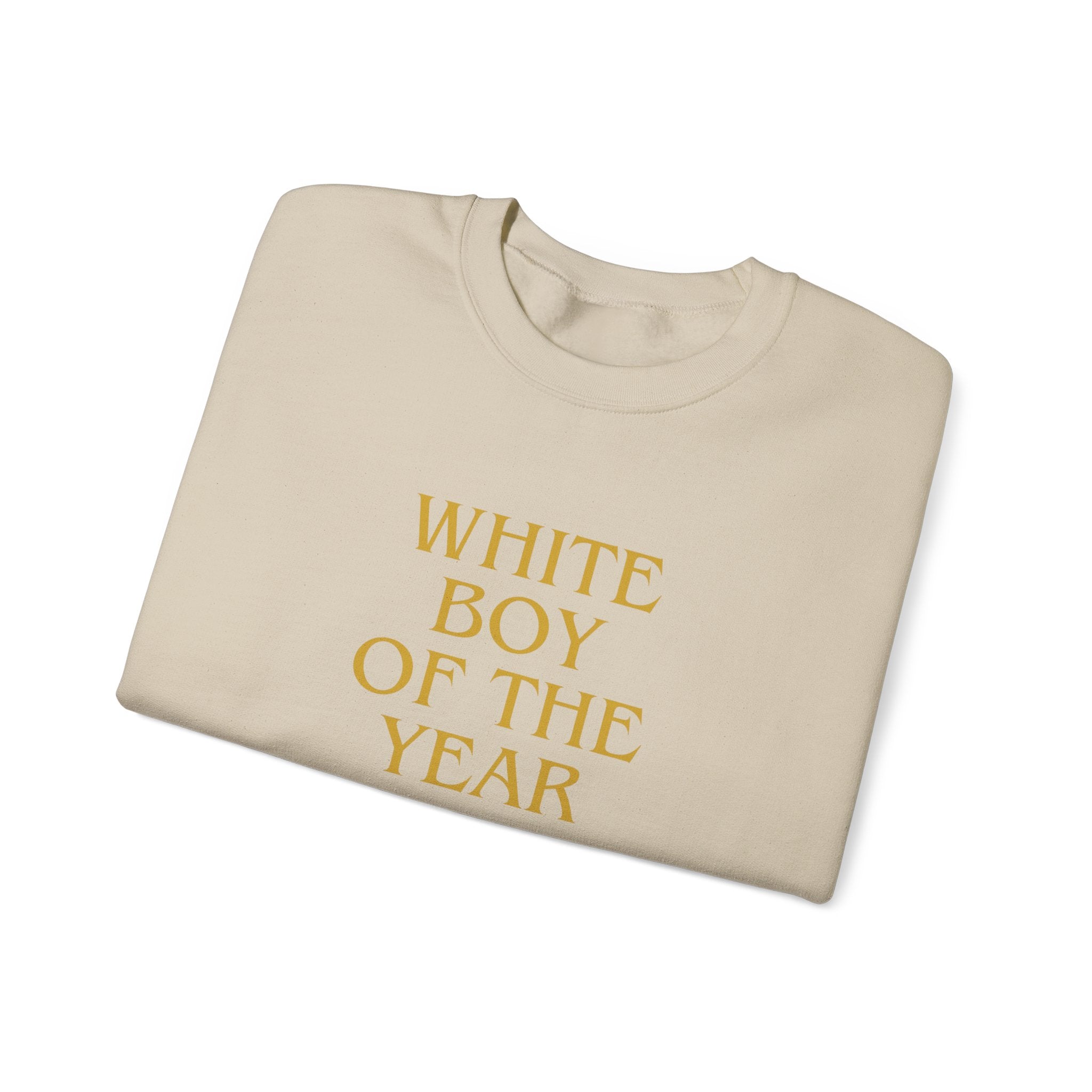 White Boy of the Year Sweatshirt | Text Graphic Crewneck-AKA The Eli Shirt