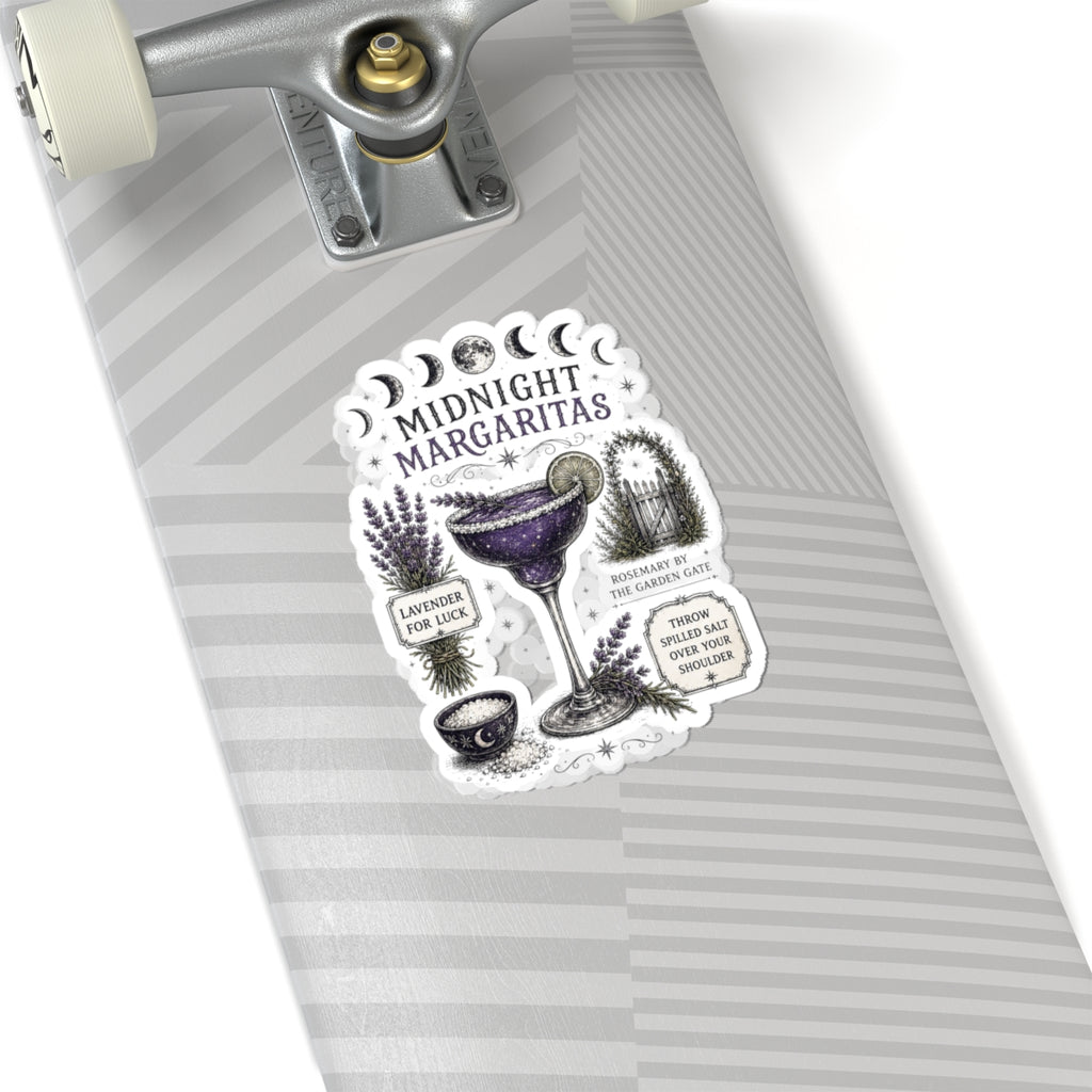 Midnight Margaritas Kiss-Cut Sticker — Lunar Cocktail Illustration with Lavender & Rosemary