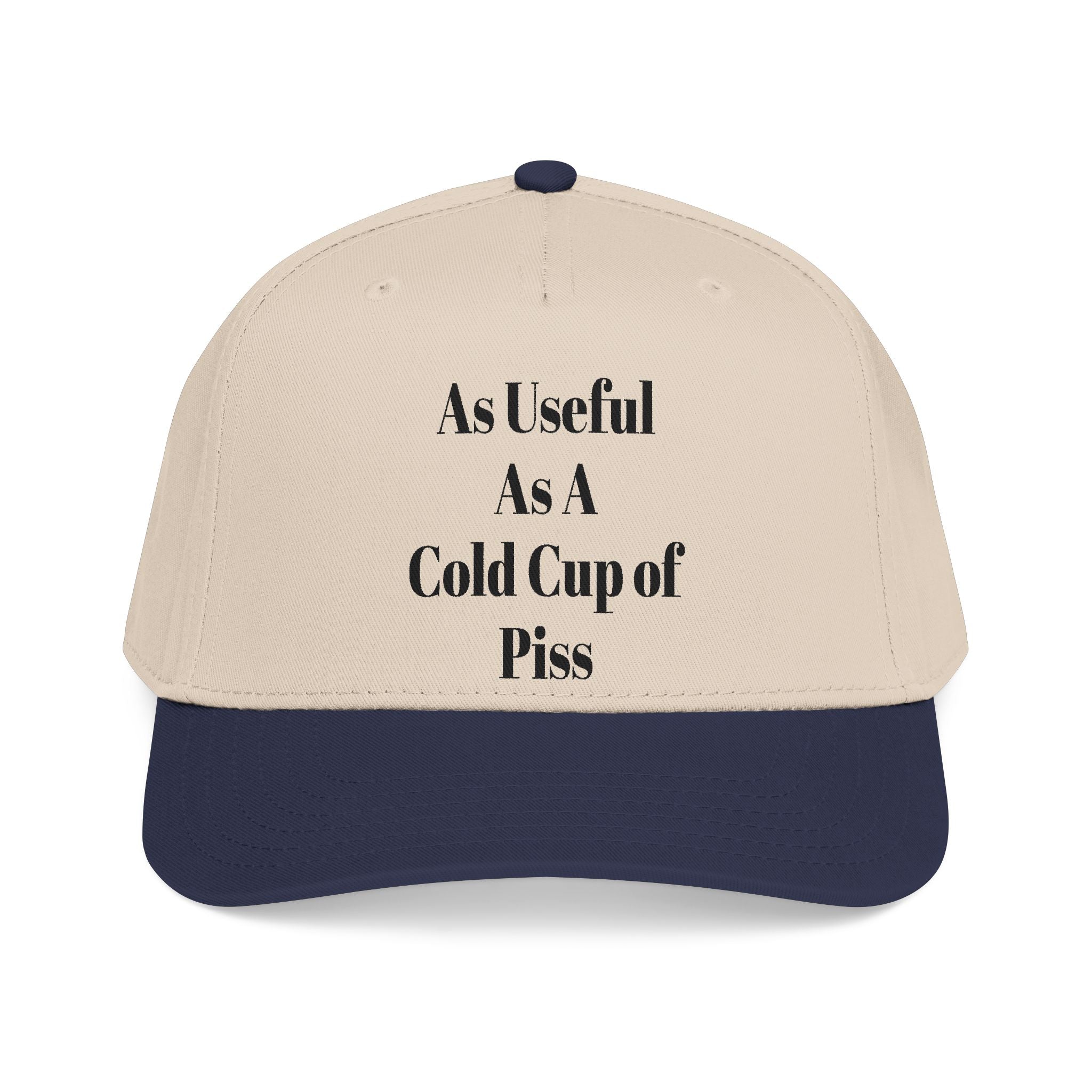 Snarky one liner mid profile baseball cap. “The Pat Hat”
