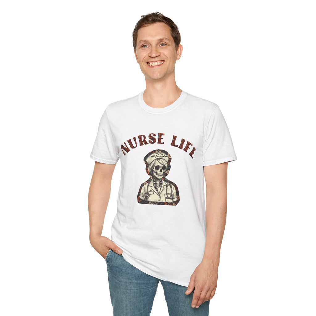 Nurse Life Skull T-Shirt — Vintage Camouflage Nurse Graphic Tee